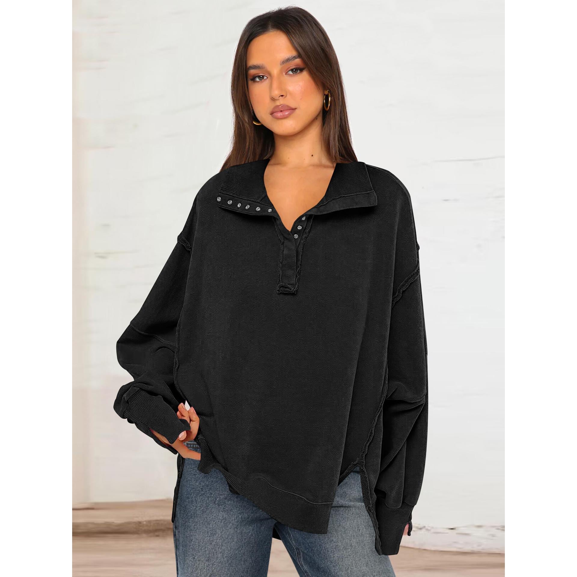 Women Solid Sweatshirt
