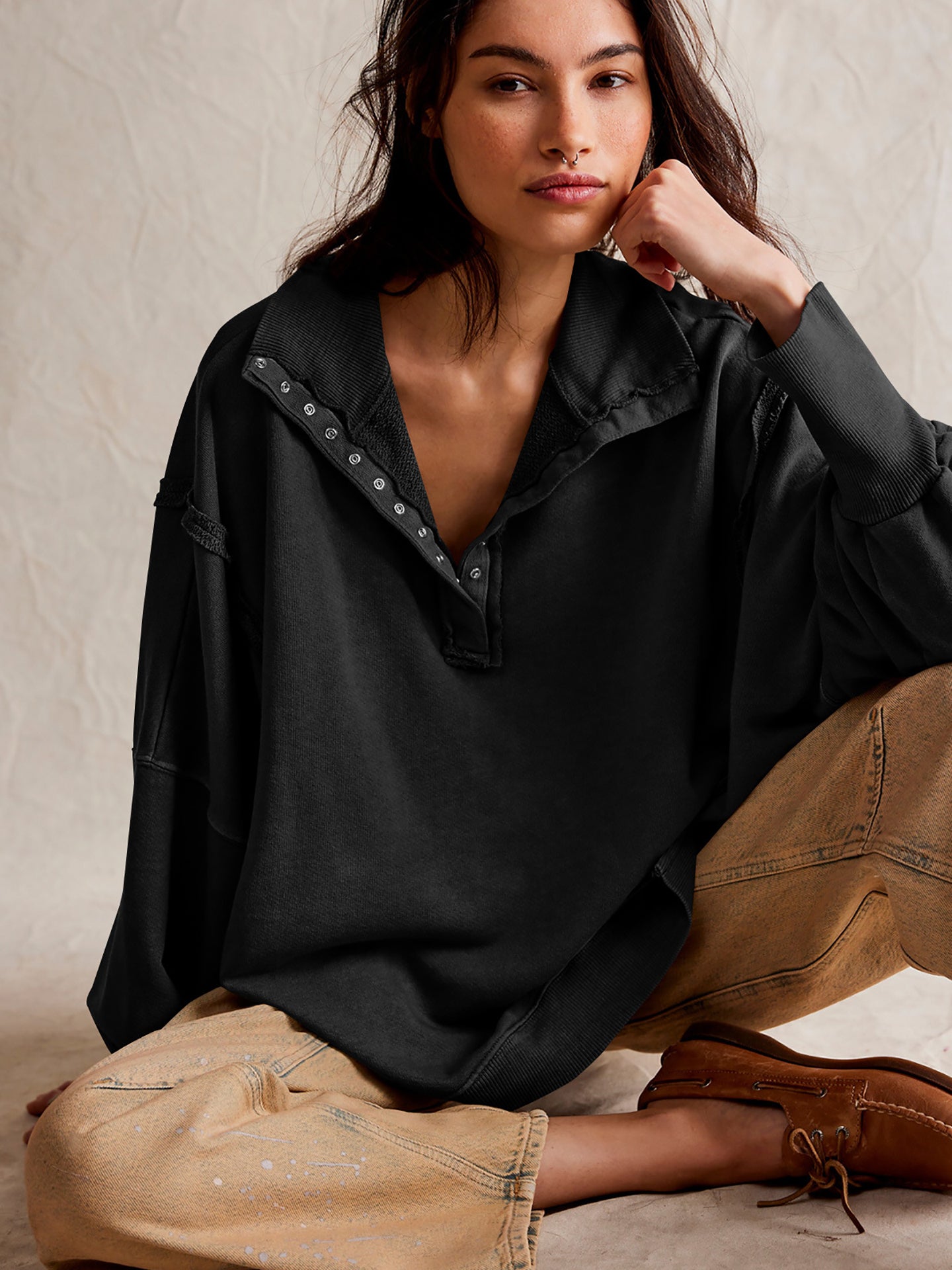 Women Solid Sweatshirt