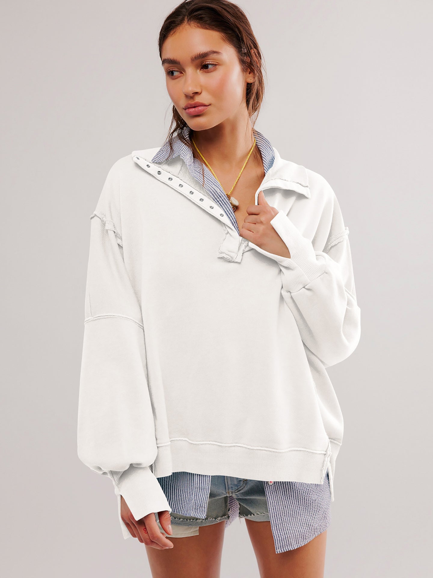 Women Solid Sweatshirt