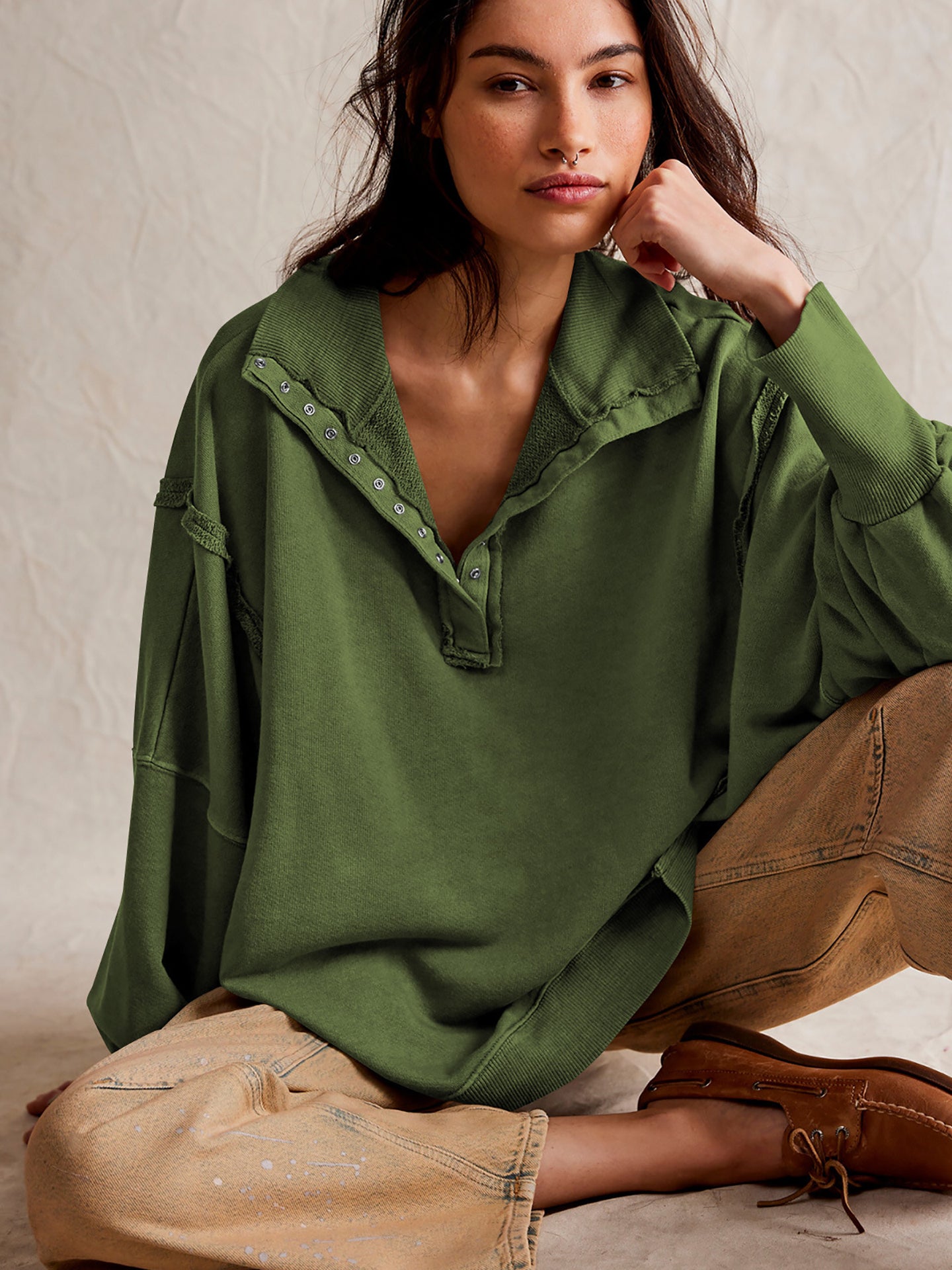 Women Solid Sweatshirt