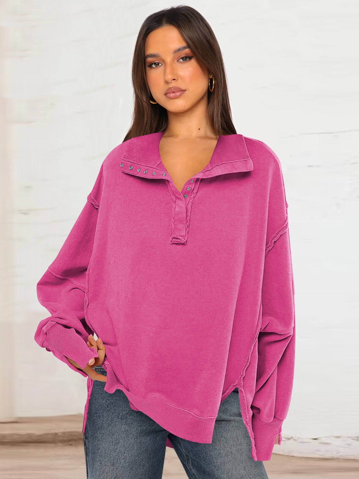 Women Solid Sweatshirt