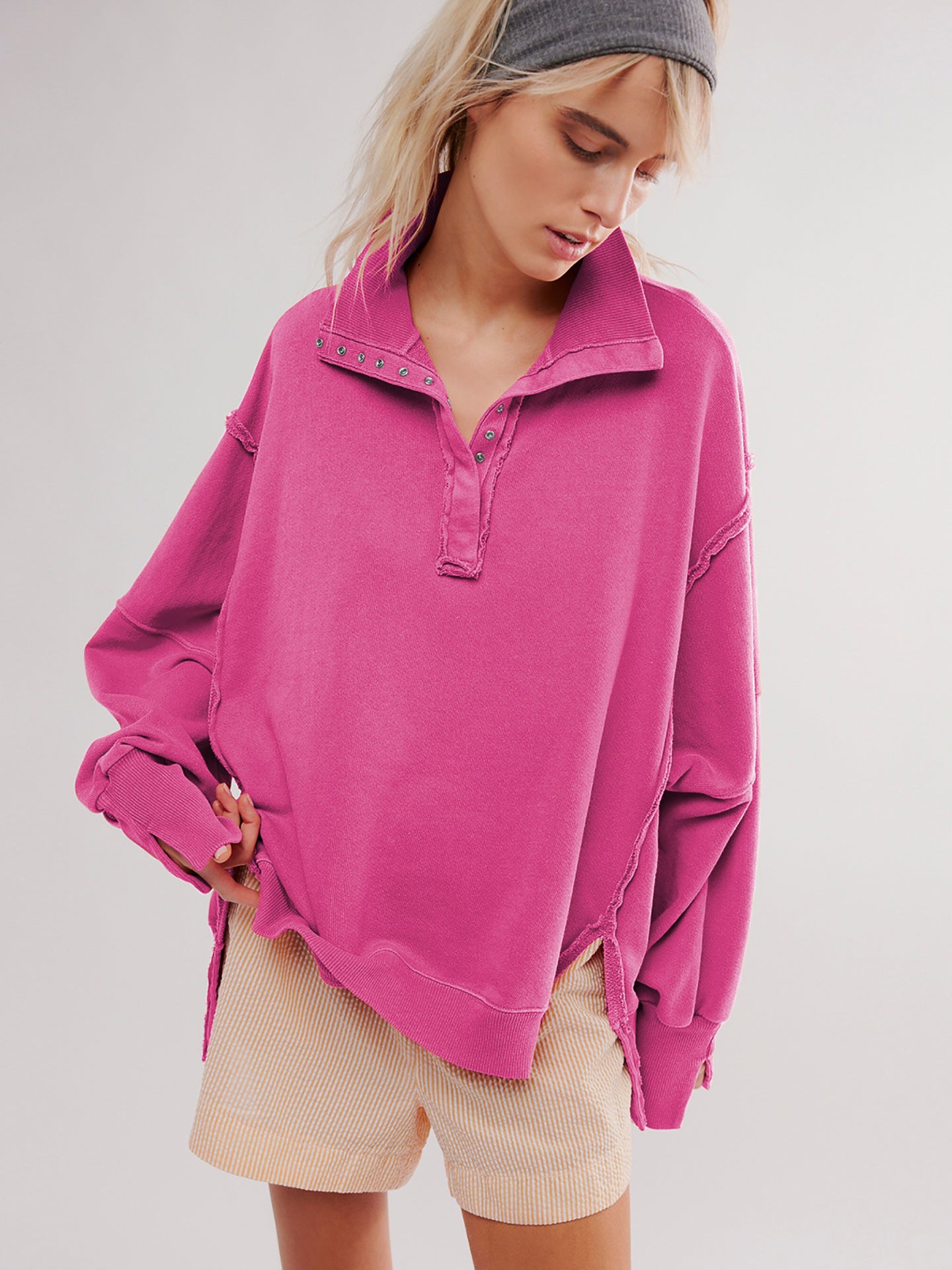 Women Solid Sweatshirt