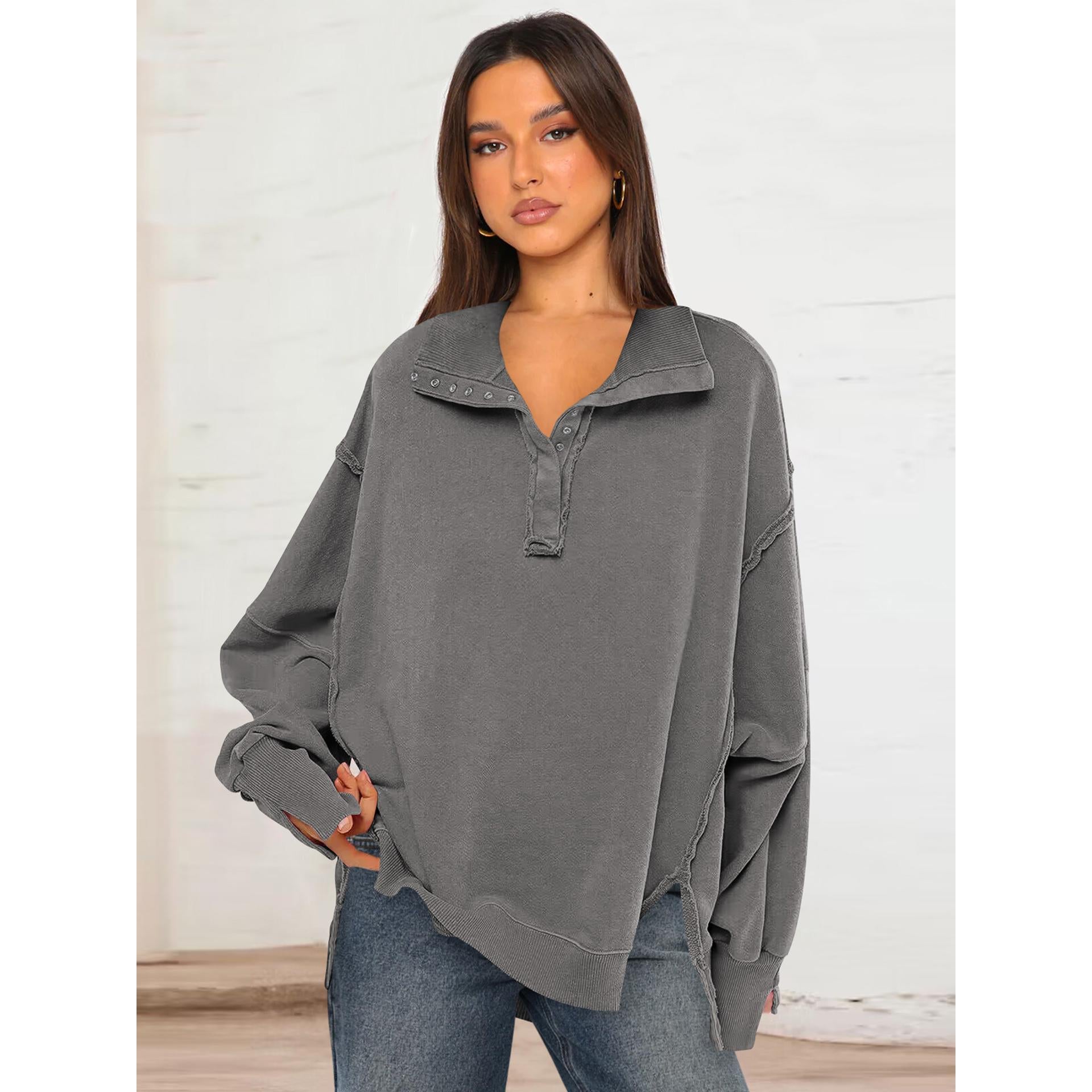 Women Solid Sweatshirt