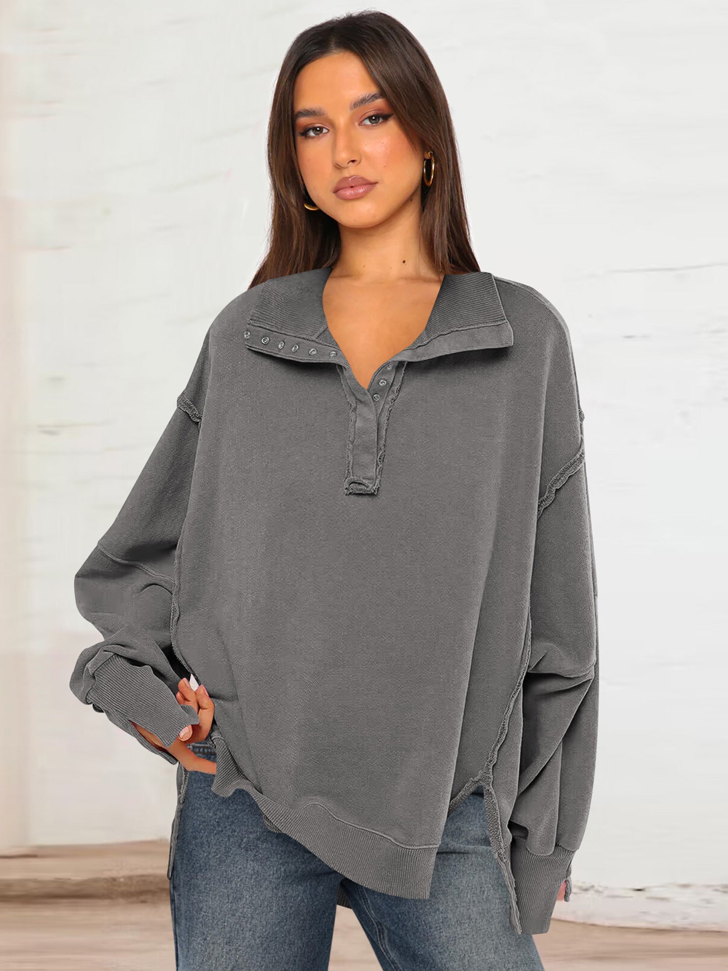 Women Solid Sweatshirt