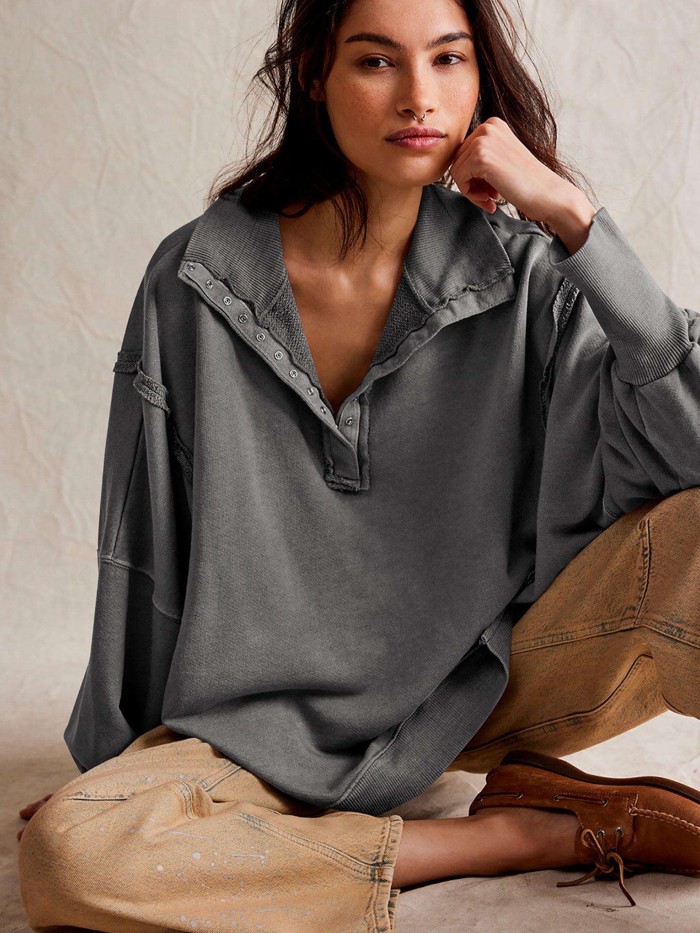 Women Solid Sweatshirt
