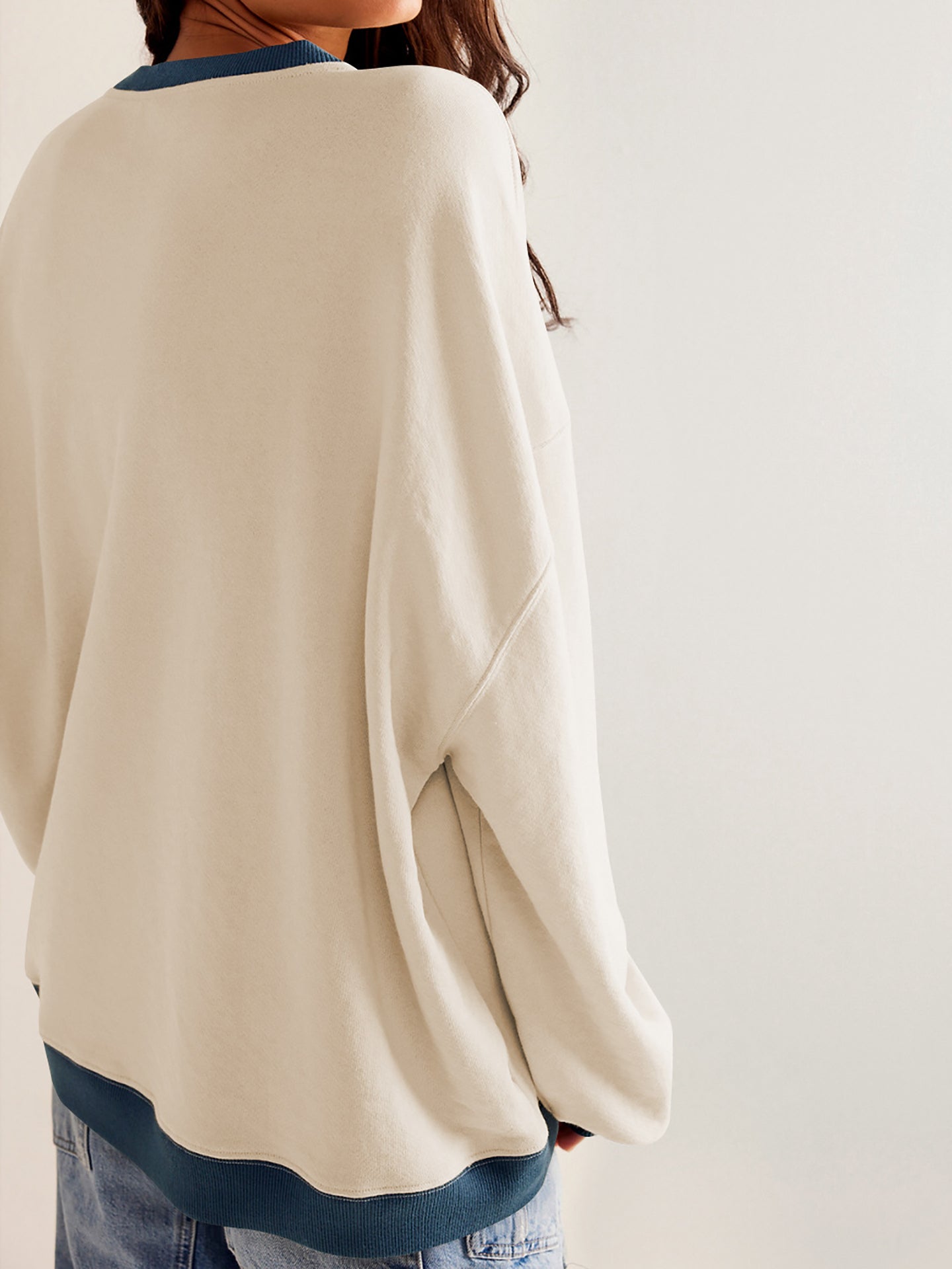 Women Round Neck Solid Sweatshirt