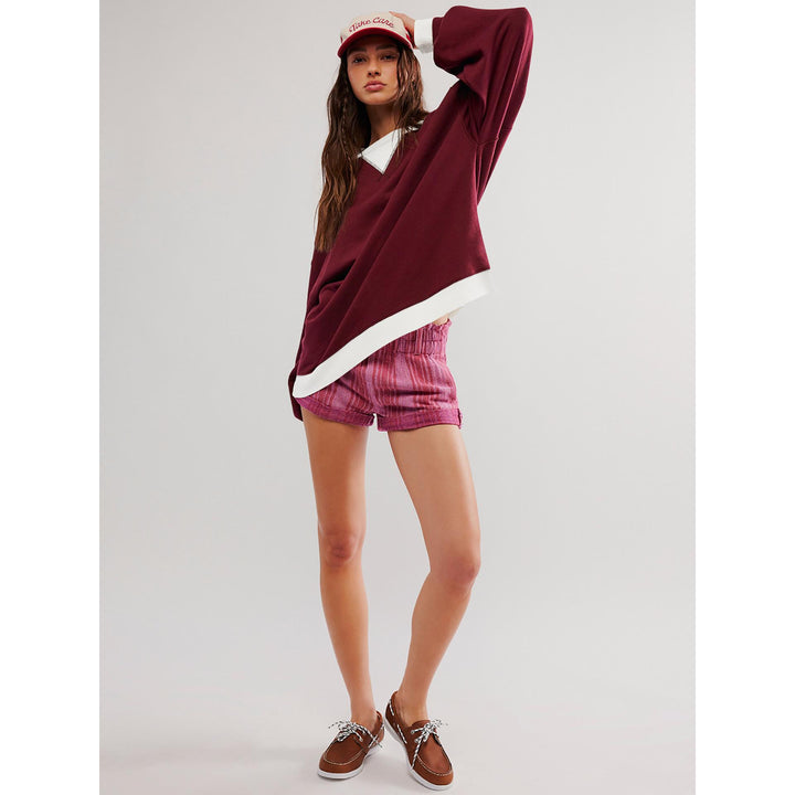 Women Round Neck Solid Sweatshirt