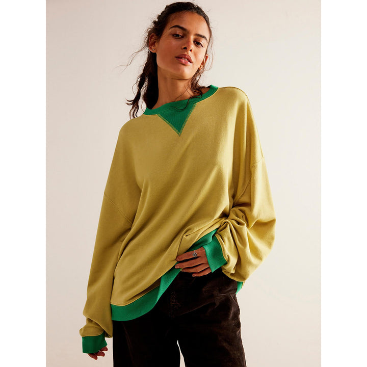 Women Round Neck Solid Sweatshirt