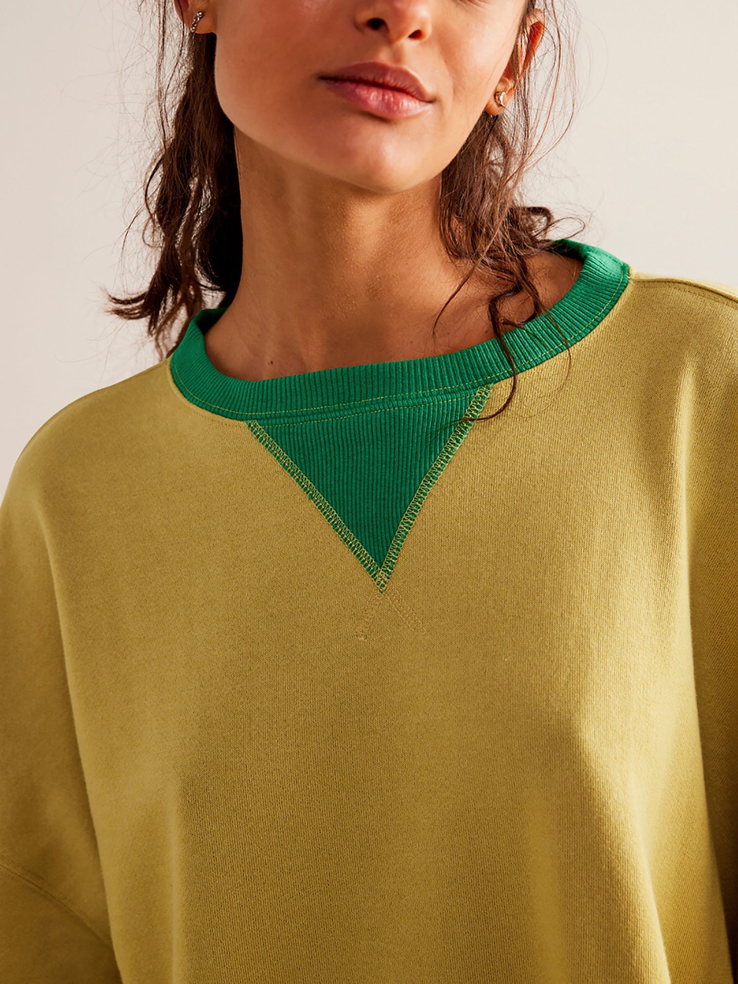 Women Round Neck Solid Sweatshirt
