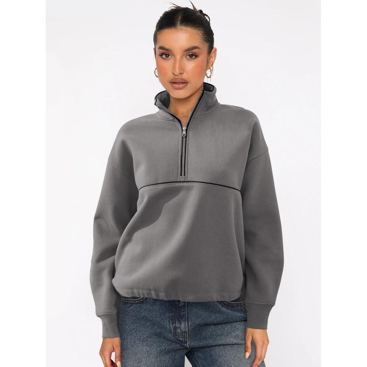 Women Mock Collar Sweatshirt