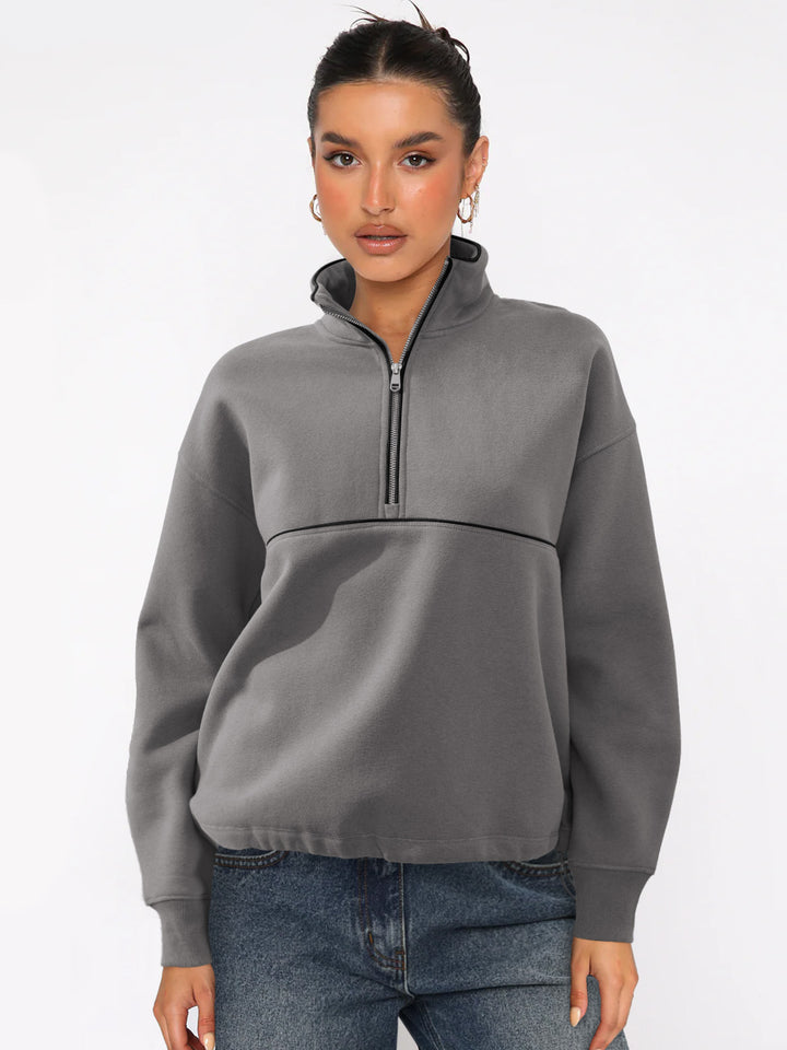 Women Mock Collar Sweatshirt