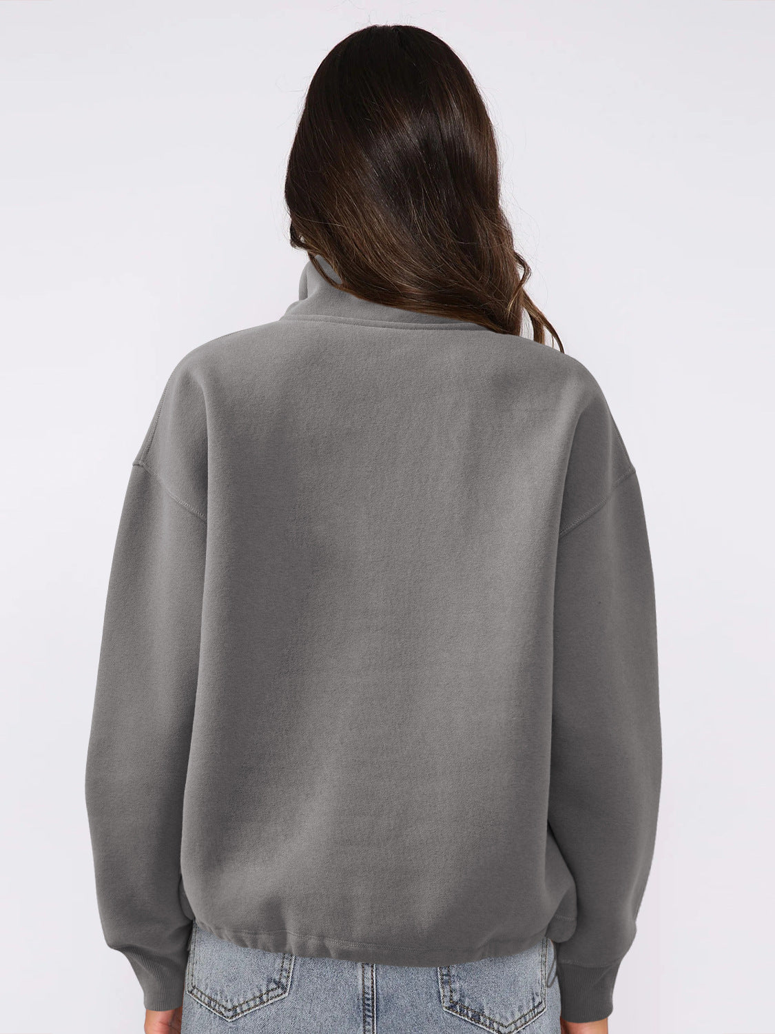 Women Mock Collar Sweatshirt