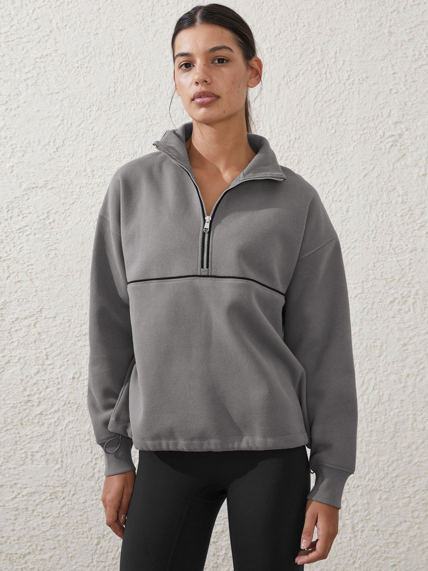 Women Mock Collar Sweatshirt