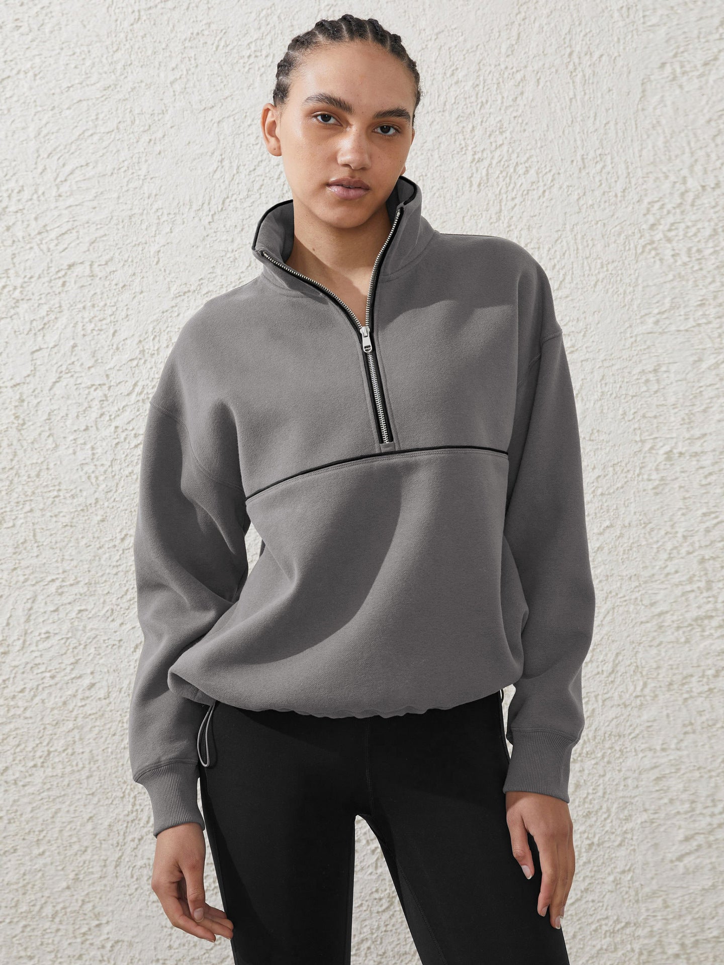 Women Mock Collar Sweatshirt