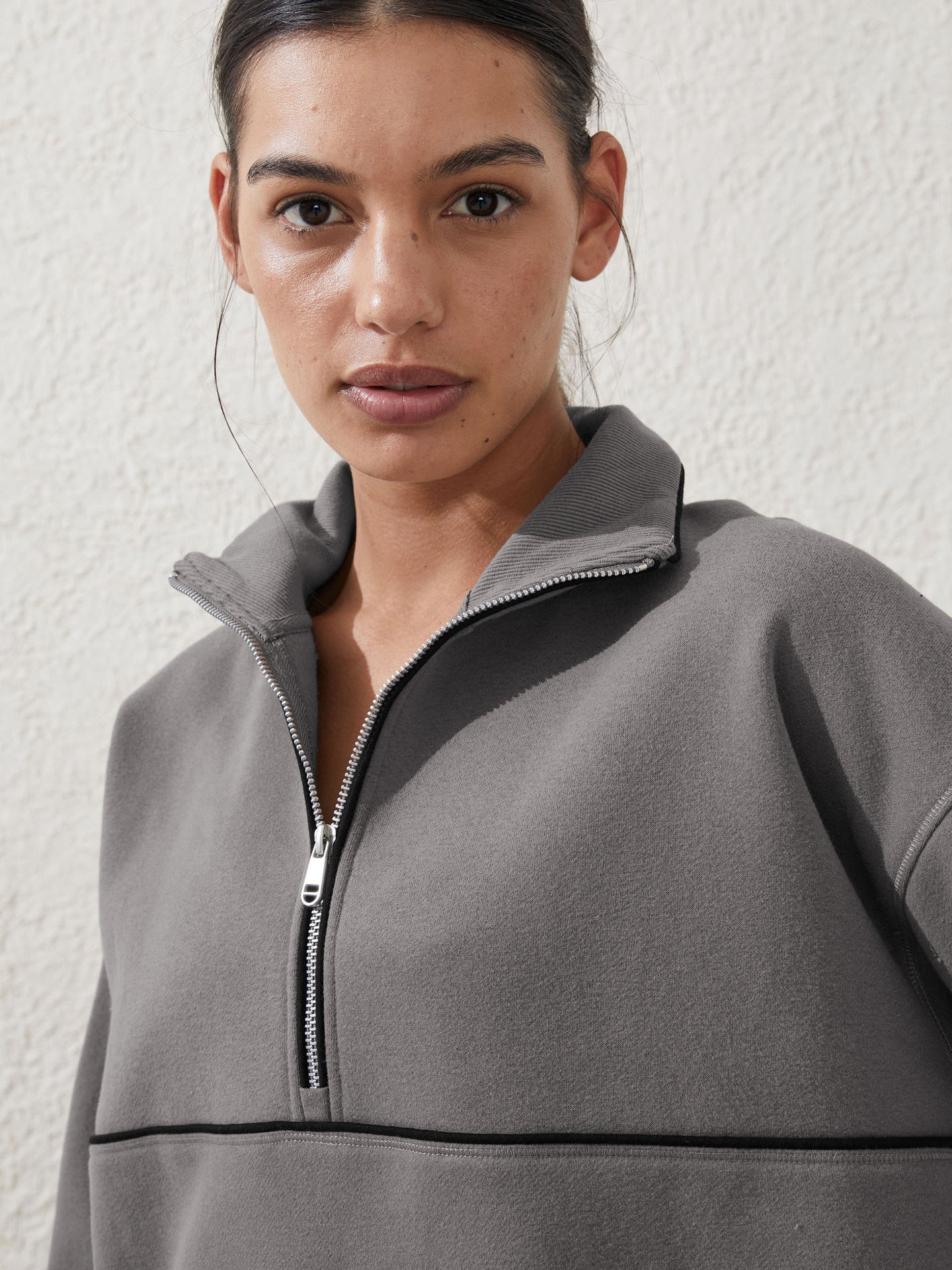 Women Mock Collar Sweatshirt