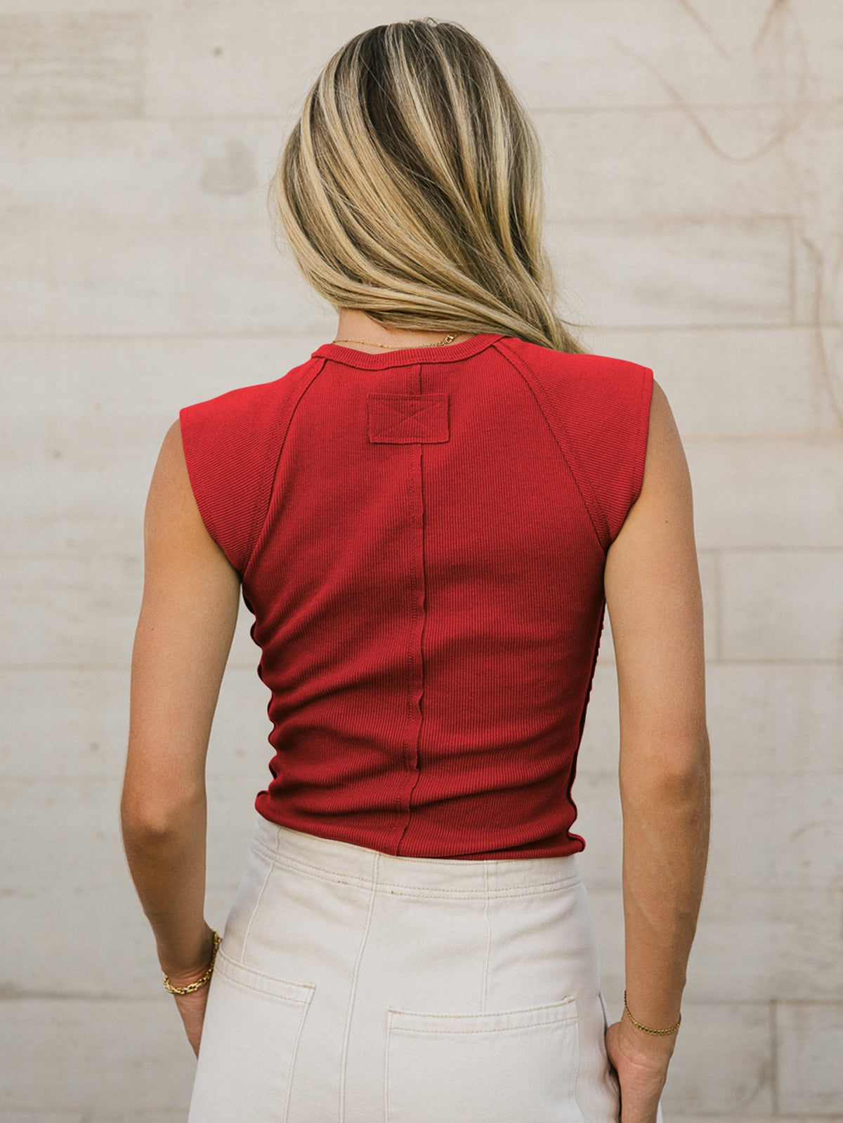 Round Neck Cap Sleeves Regular Top