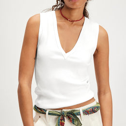 Women V neck Tank Top