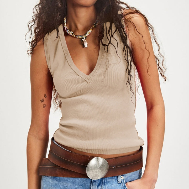 Women Ribbed Sleeveless Tank Top