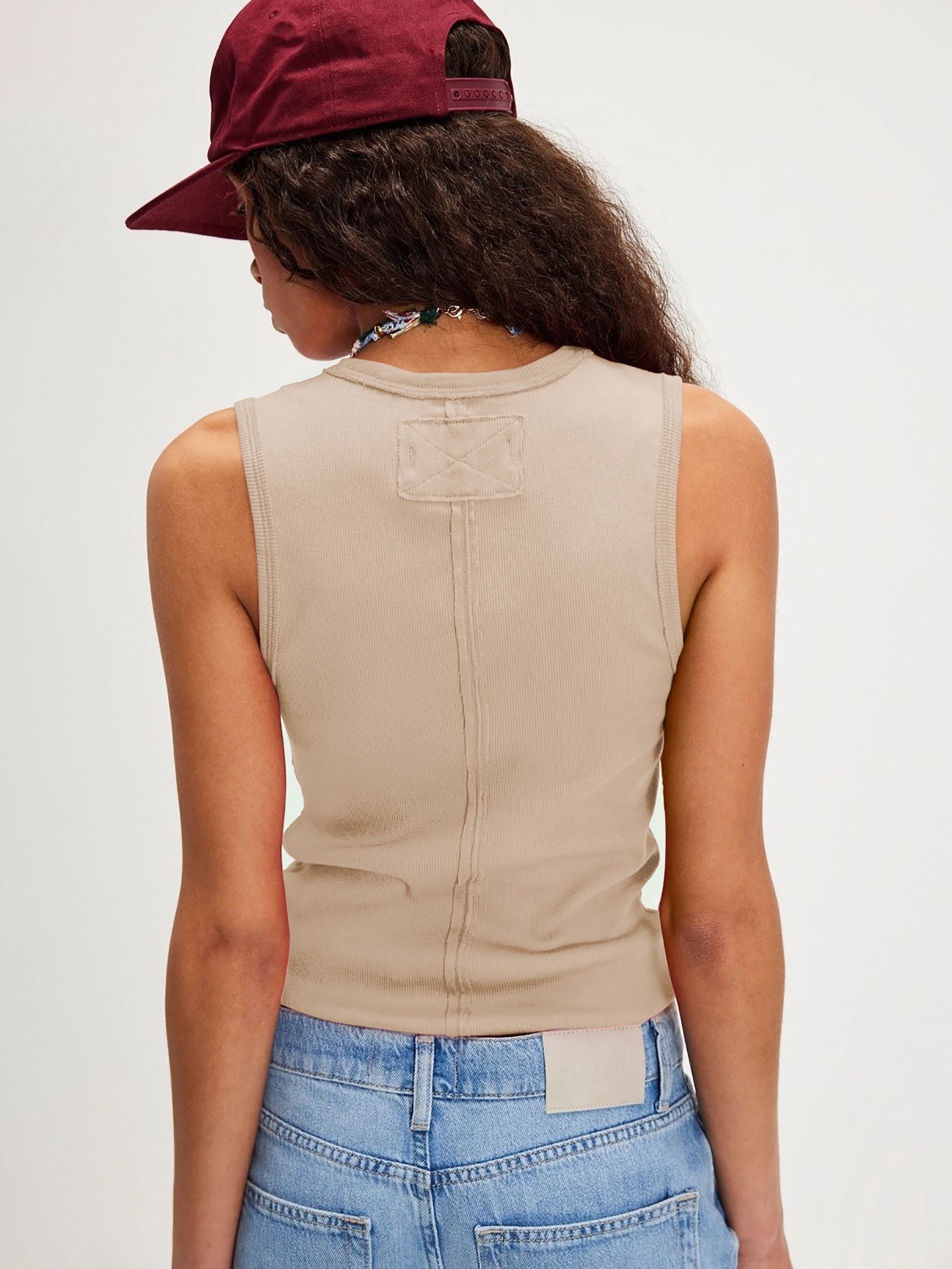 Women Ribbed Sleeveless Tank Top