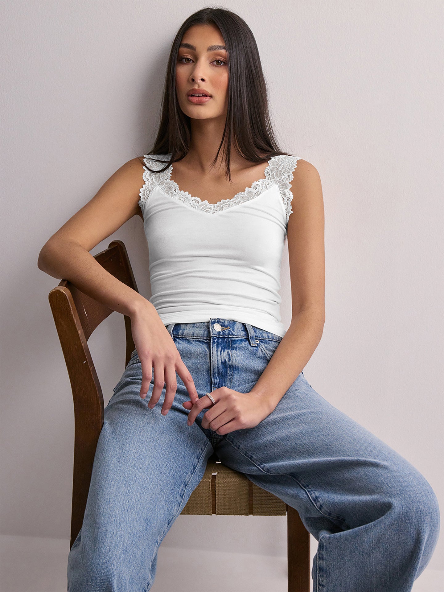 Women Shoulder Straps Crop Top