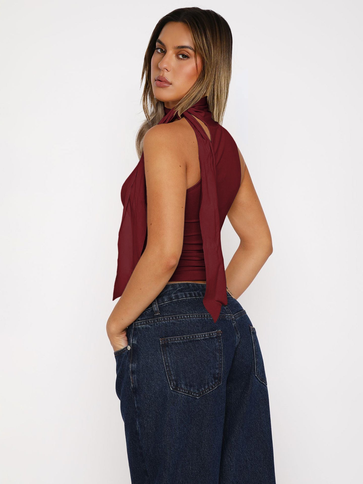 Halter Neck Tank Crop Top