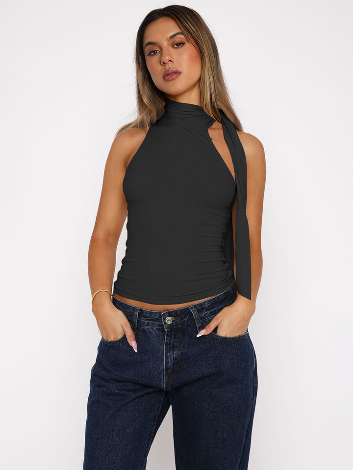 Round Neck Fitted Crop Top