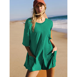 Green Round Neck Playsuit