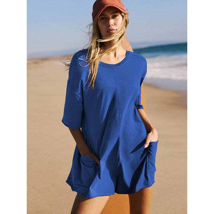 Blue Drop Shoulder