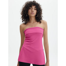 Fuchsia Strapless Tube Top - Party Wear