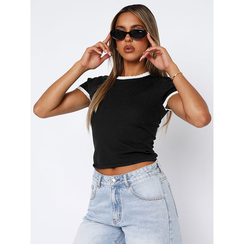Black Fitted Crop Top