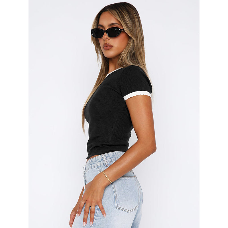 Black Fitted Crop Top