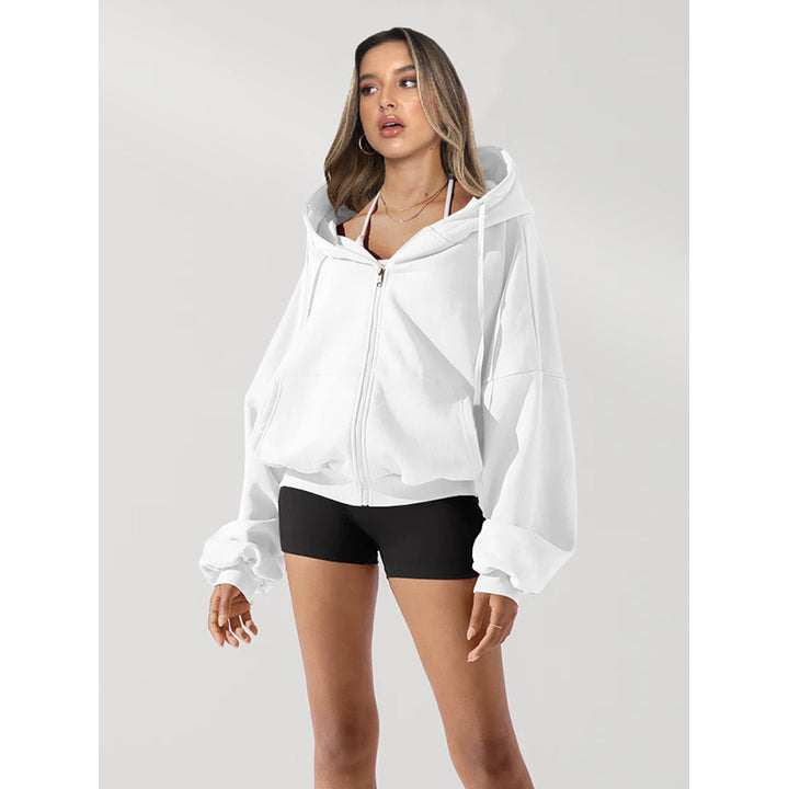 White Hooded Windcheater Bomber Jacket