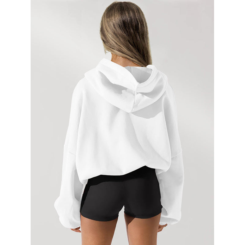 White Hooded Windcheater Bomber Jacket