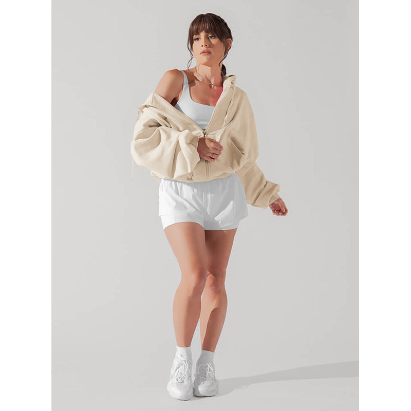 Hooded Crop Windcheater Jacket