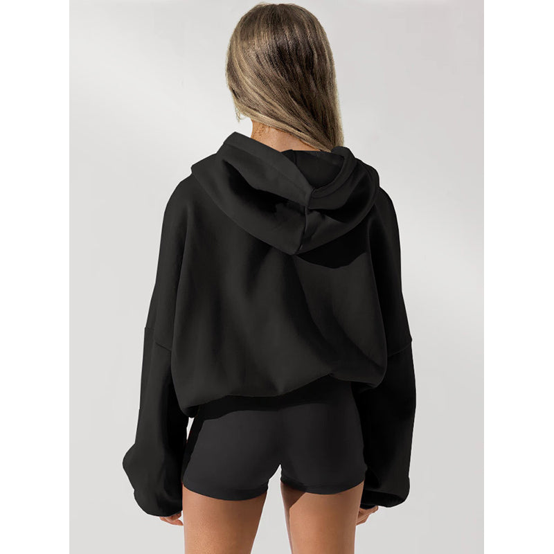Black Hooded Windcheater Bomber Jacket
