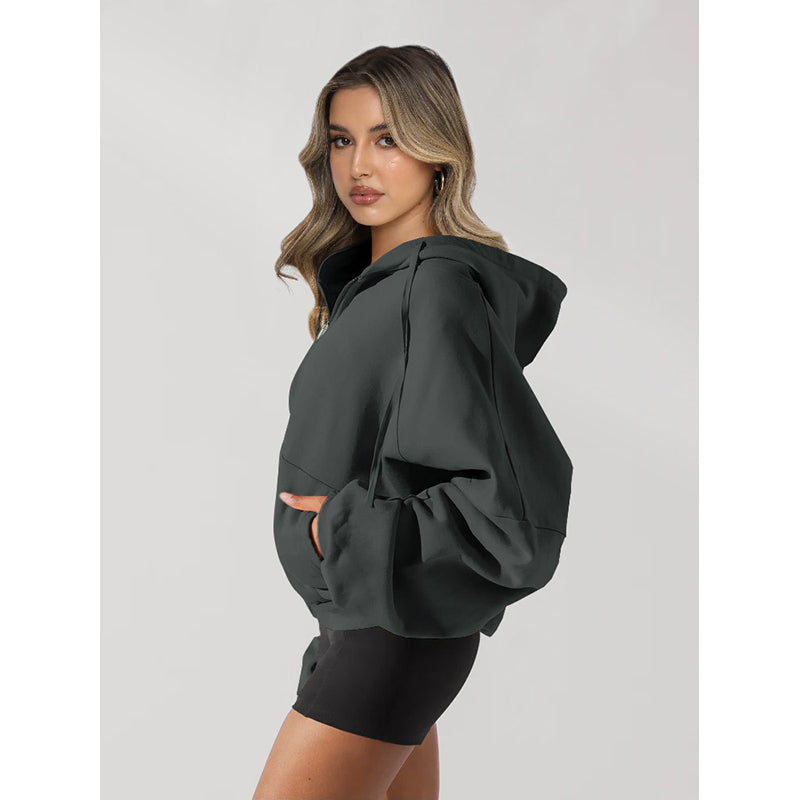 Grey Windcheater Hooded Bomber Jacket