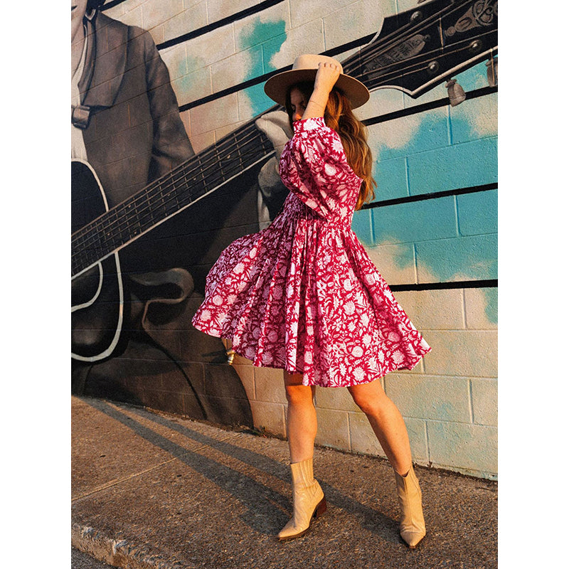 Floral Printed Fit & Flare Mini Dress