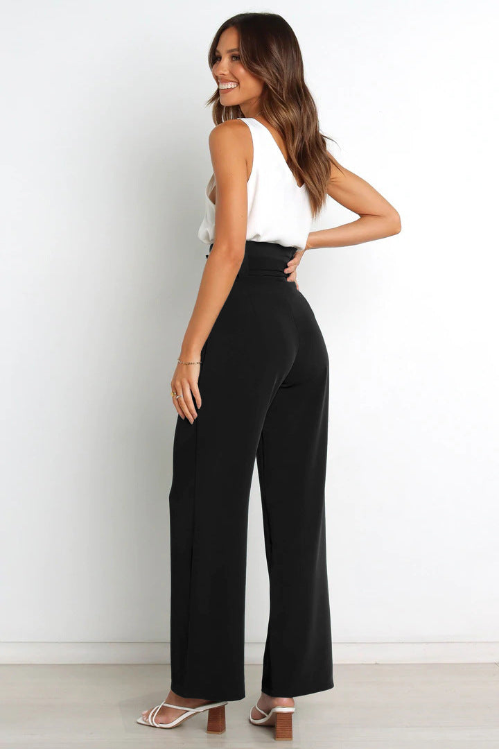 Women Black Mom Fit Trousers