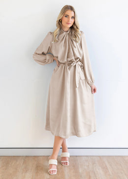 Beige A-Line Dress