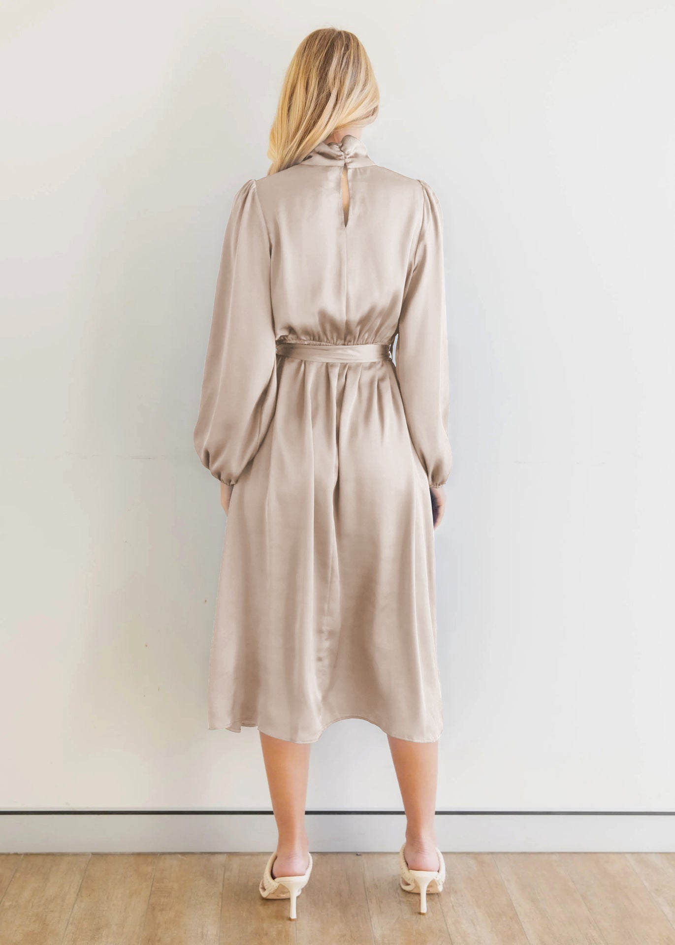 Beige A-Line Dress