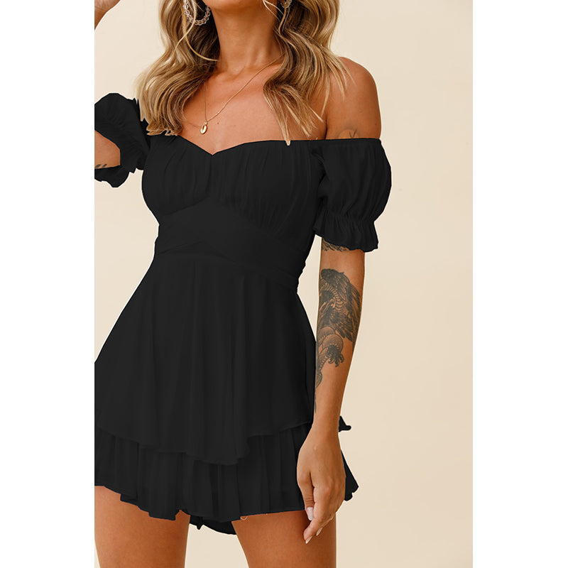 Off-Shoulder Layered Dress