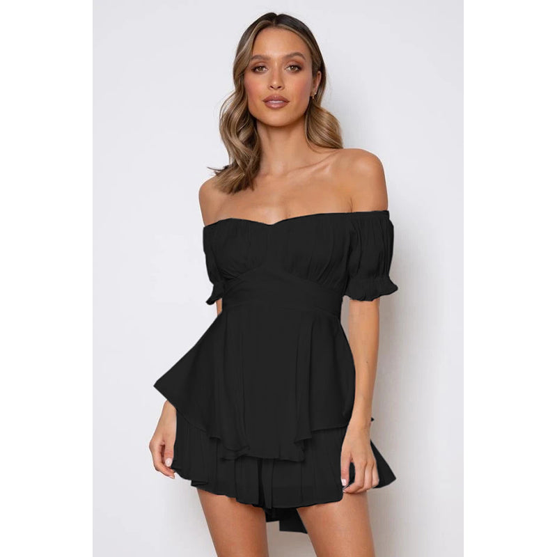 Off-Shoulder Layered Dress