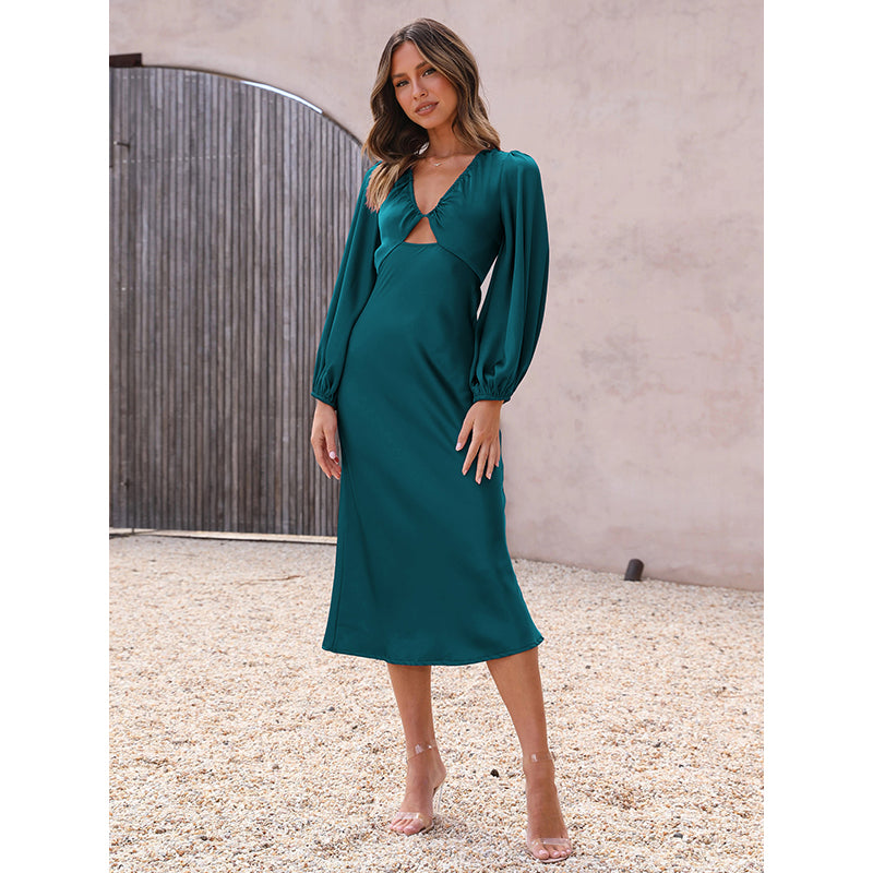 Cut-Out A-Line Midi Dress