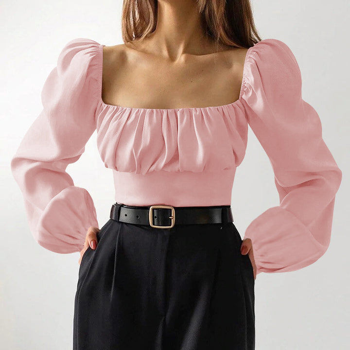 Women Pink Solid Bardot Crop Top