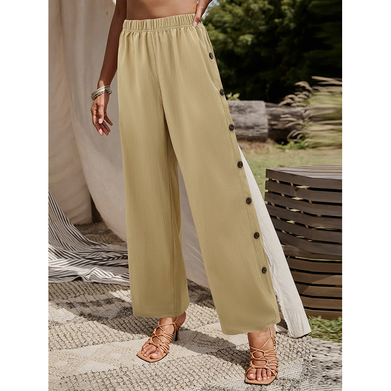 Women Khaki High-Rise Easy Wash Parallel Trousers