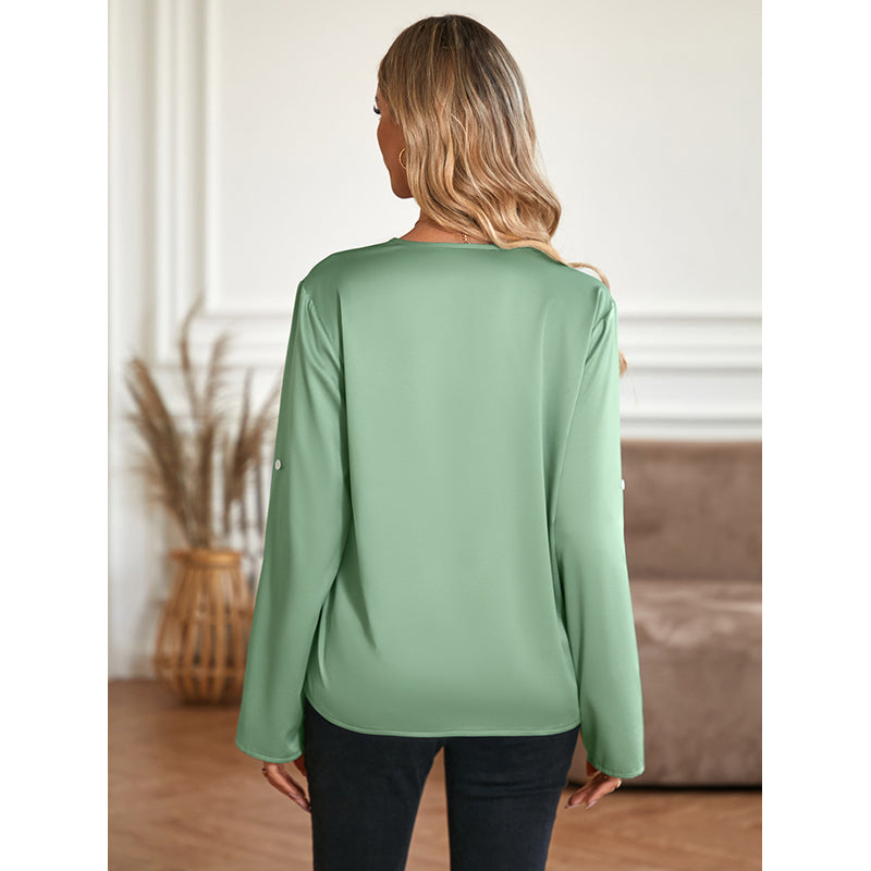 Green Regular Fit Collarless Casual Shirt