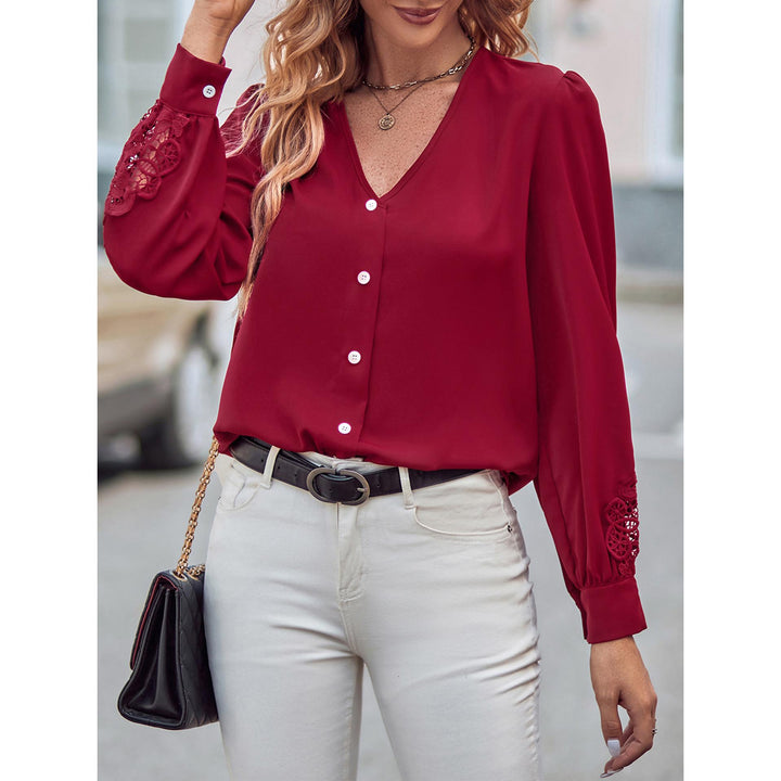 Women Collarless Solid Casual Shirt