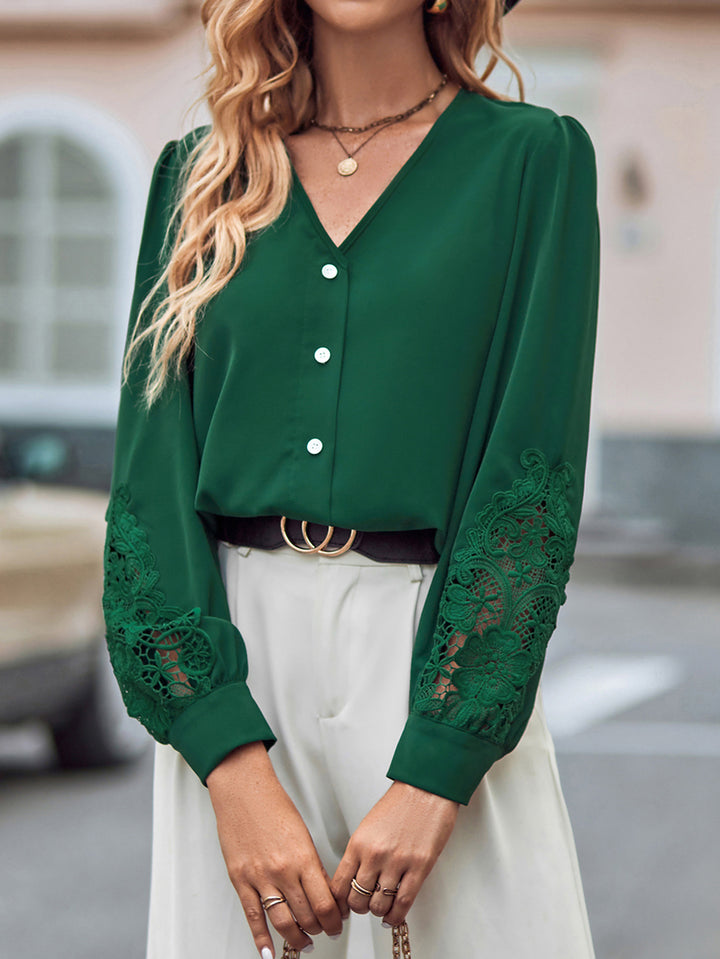 Women Collarless Solid Casual Shirt