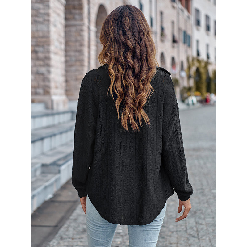 Black Self Design Casual Shirt