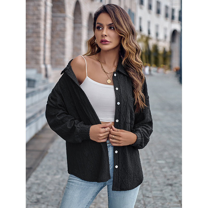 Black Self Design Casual Shirt